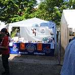 unser Infostand mit Pavillon