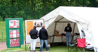 unser Zelt mit Infos