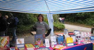 der Infostand nach dem Aufbau