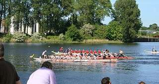 das Drachenbootrennen war auch schön anzusehen