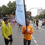 Milka ist mit der Beachflag durchs Ziel gelaufen