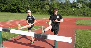 Steffen mit Steffen Ulischka beim Aufwaermen v2